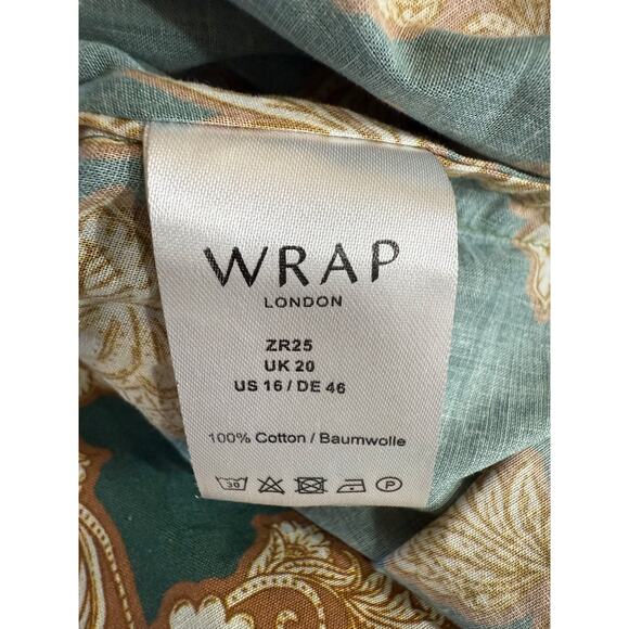 WRAP LONDON Women's Botanical Print Cotton Tunic Dress Green Size 16 - Picture 10 of 13